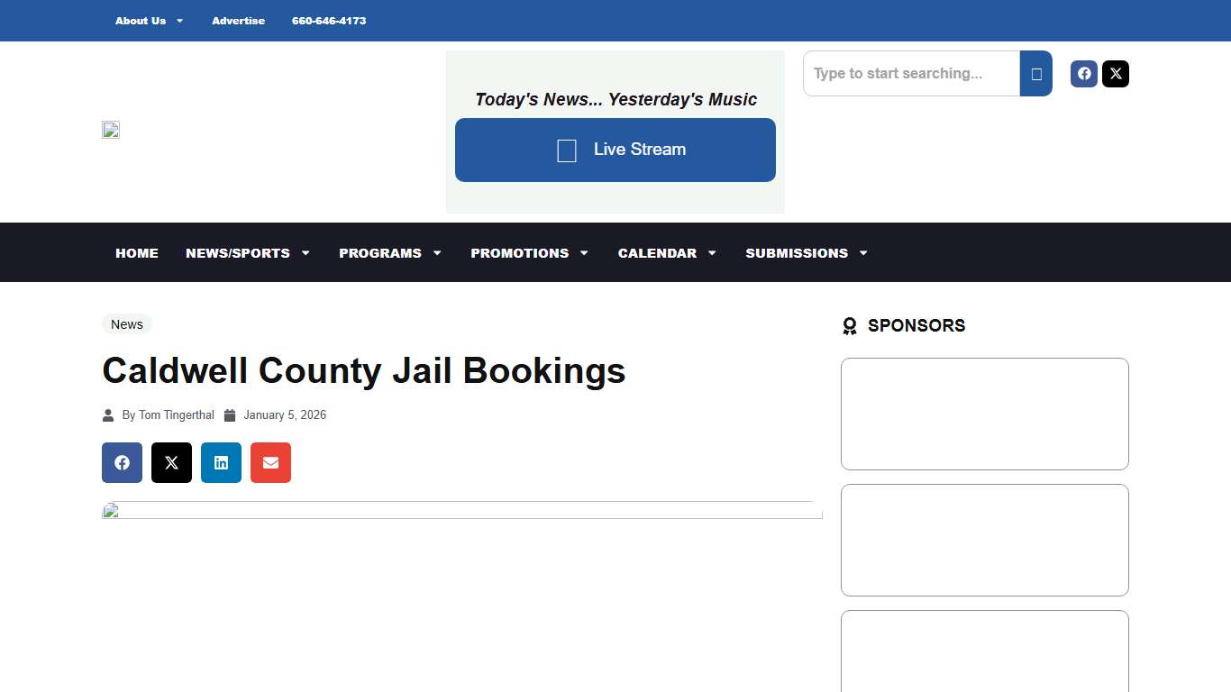Caldwell County Jail Bookings - KCHI